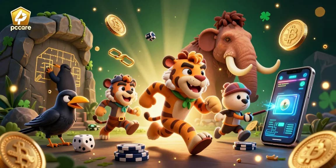 Engage with pccare by playing vibrant casino games in a dynamic 3D illustration.