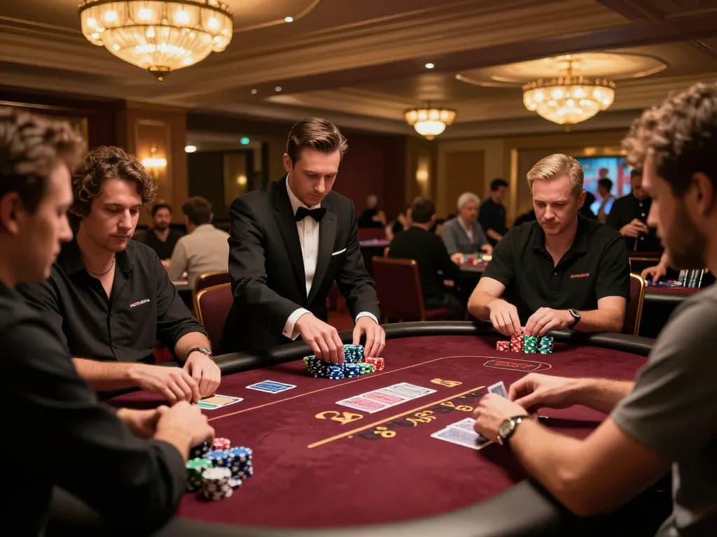 Players strategizing in exciting poker game on the vibrant casino floor at https://sc88.charity/.