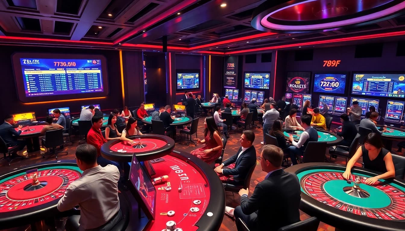 Exciting casino scene at 789f showcasing diverse players engaged in live games.