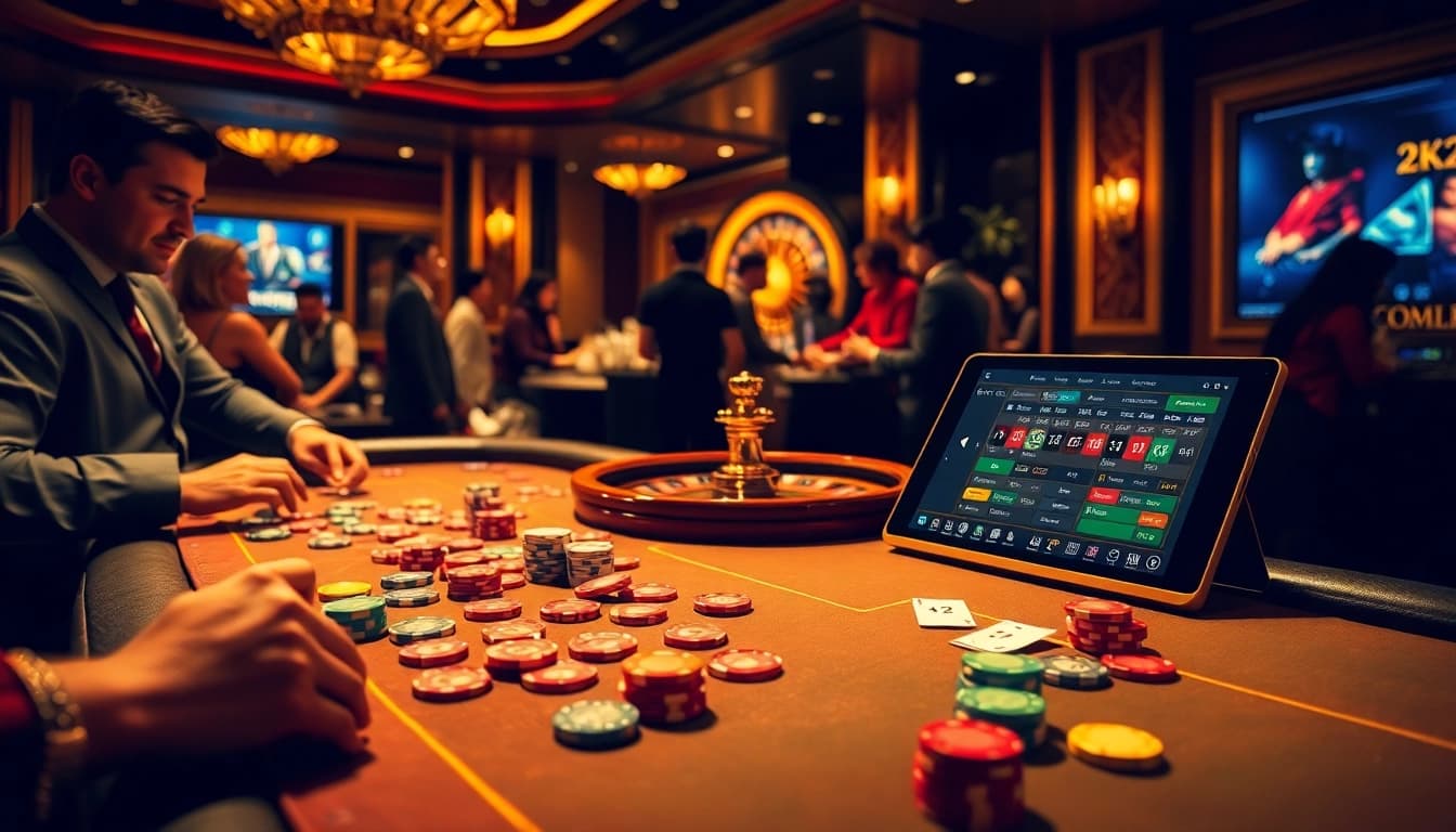 Experience thrilling poker action at https://xx88.vin/ with vibrant chips and engaged players.