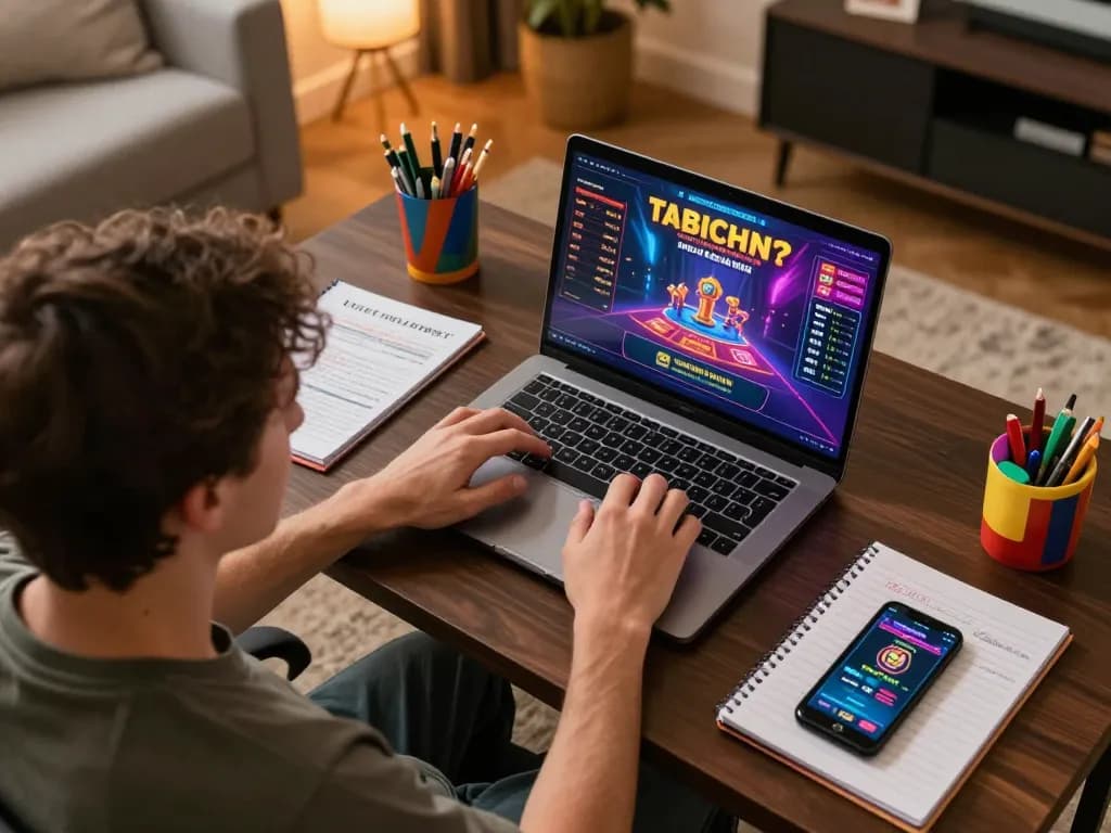 Person enjoying online gaming session with https://impactxoft.com/ laptop display and engaging environment