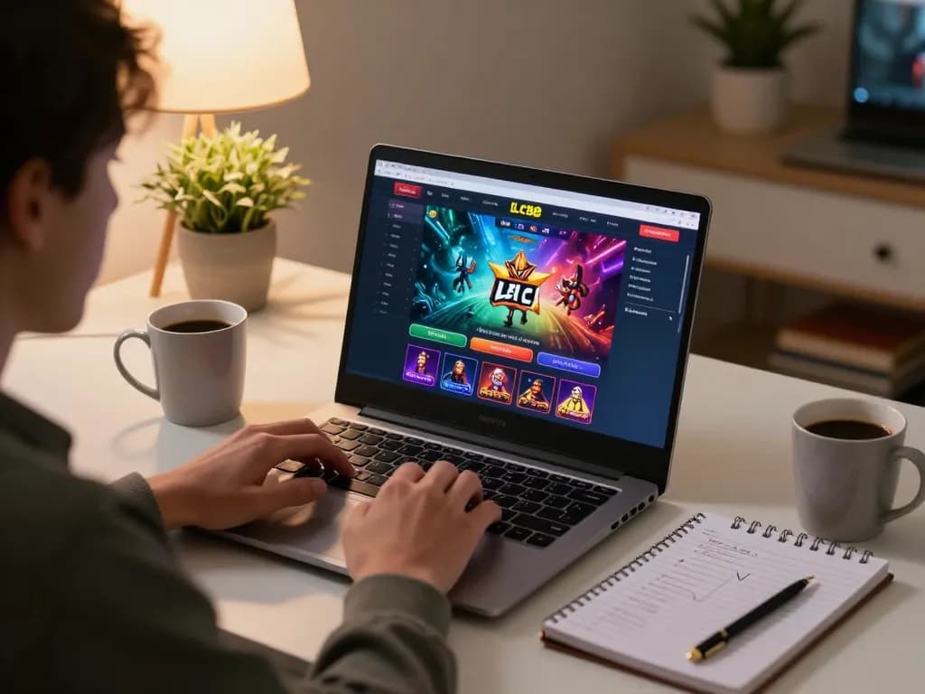 Engaging moment of a player analyzing strategies on lclc88 casino site during online gameplay.