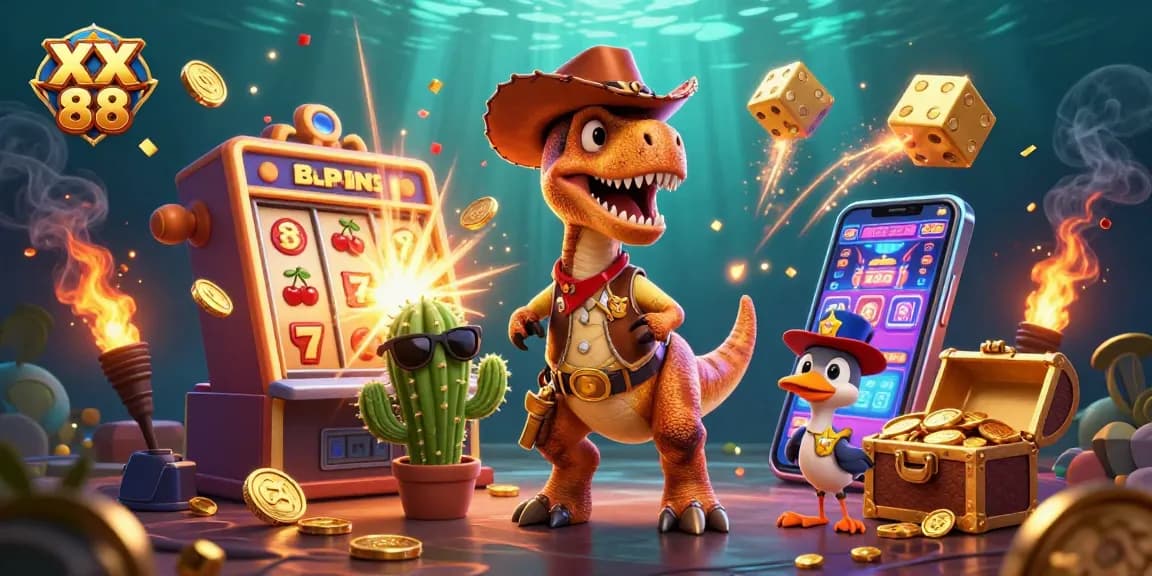 Engage with thrilling gameplay at XX 88 showcasing vibrant characters and dynamic casino elements.