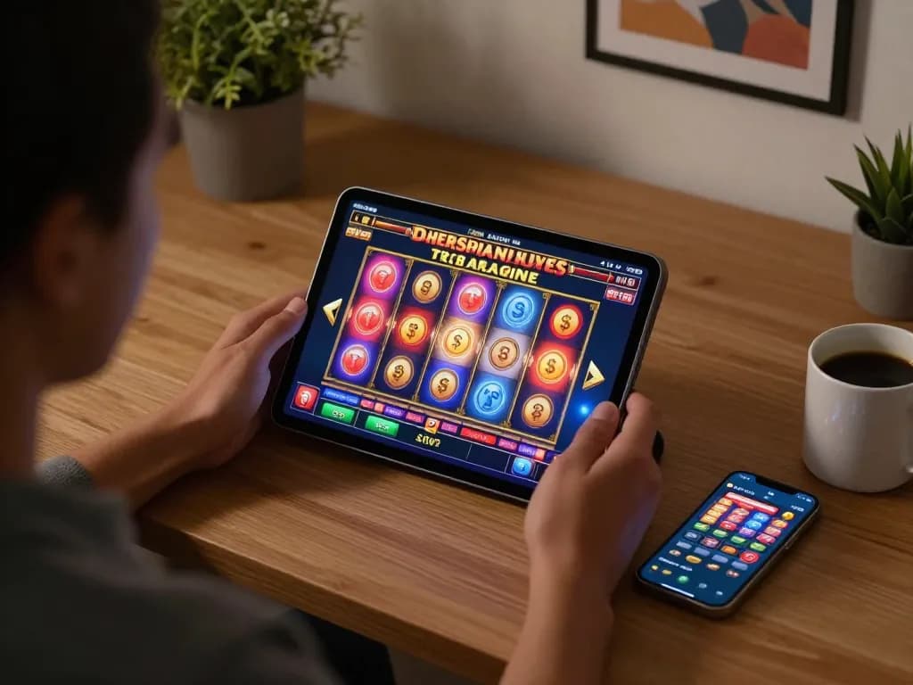 Engaging online slot experience with bonus new member 100 on vibrant tablet interface