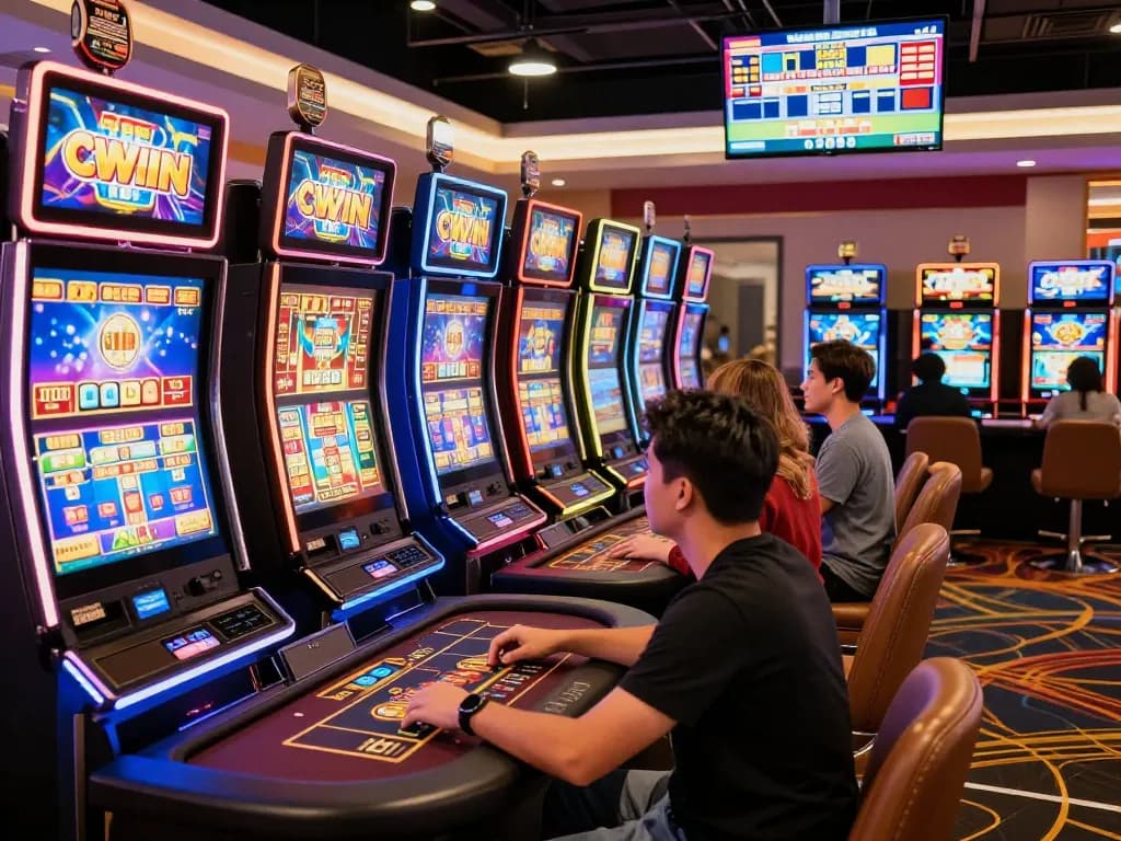 CWIN online gaming experience with players enjoying slots and table games in a vibrant digital casino environment.