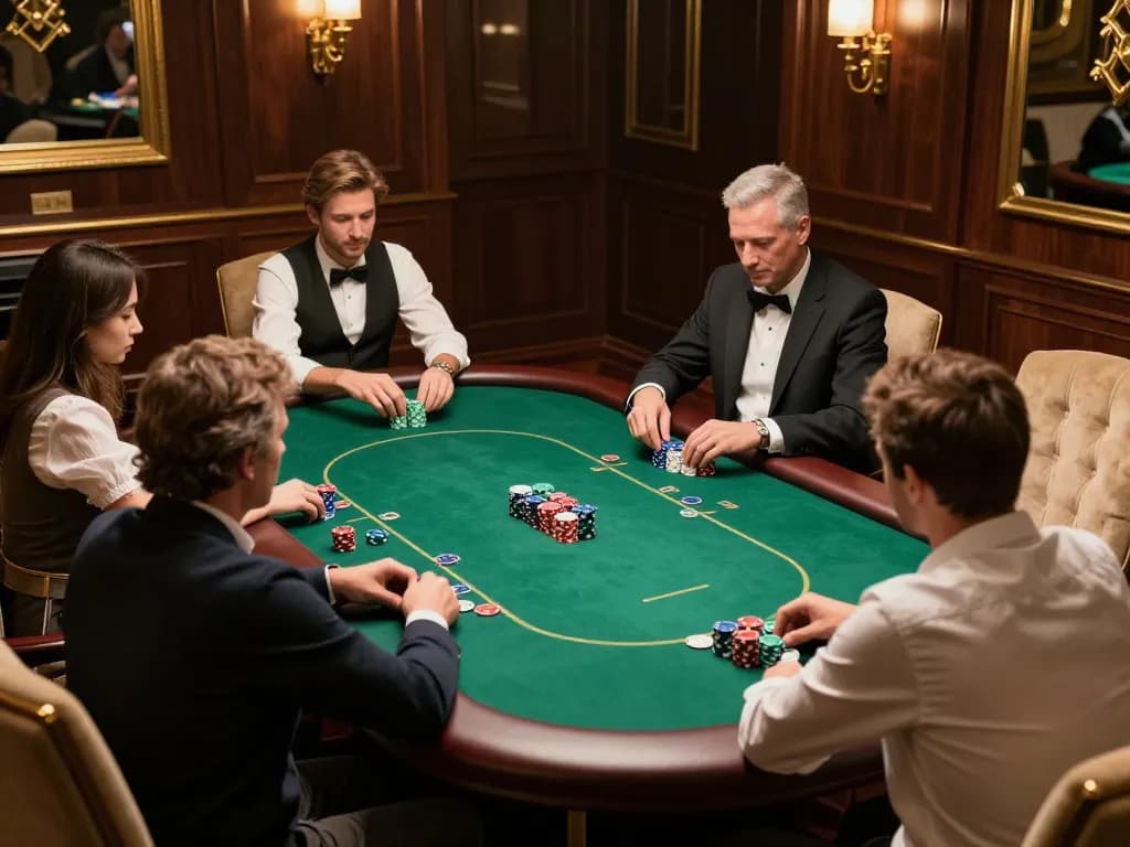 cm88 poker night with players engaged in strategic gameplay around a luxurious table