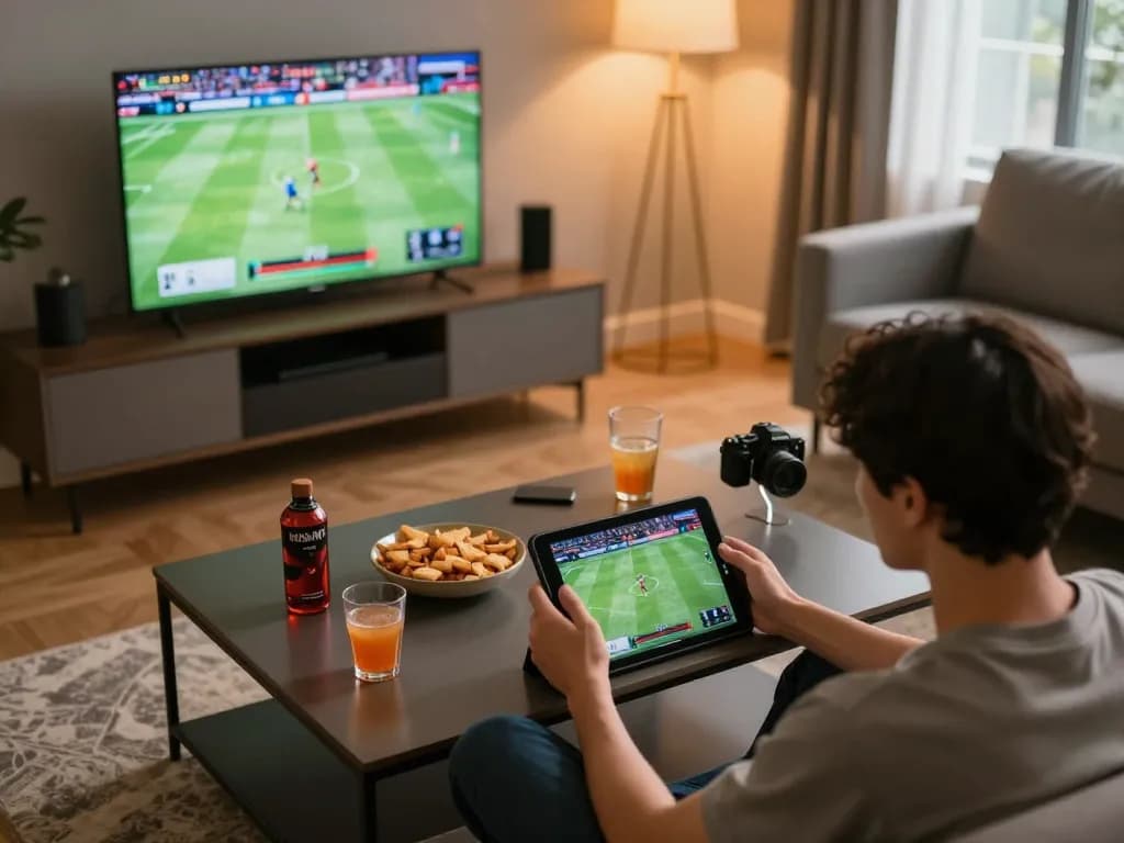 Person placing bets on sports events through xo88's online platform in a cozy home setting