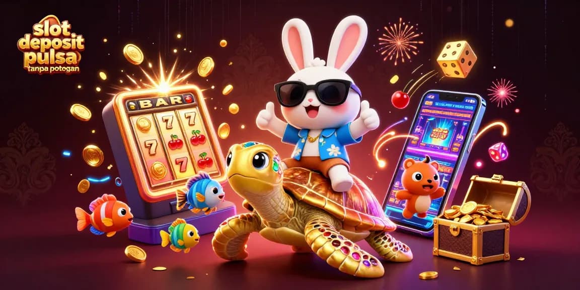 Mainkan slot deposit pulsa tanpa potongan yang menarik dengan karakter kartun dan elemen kasino yang menakjubkan.