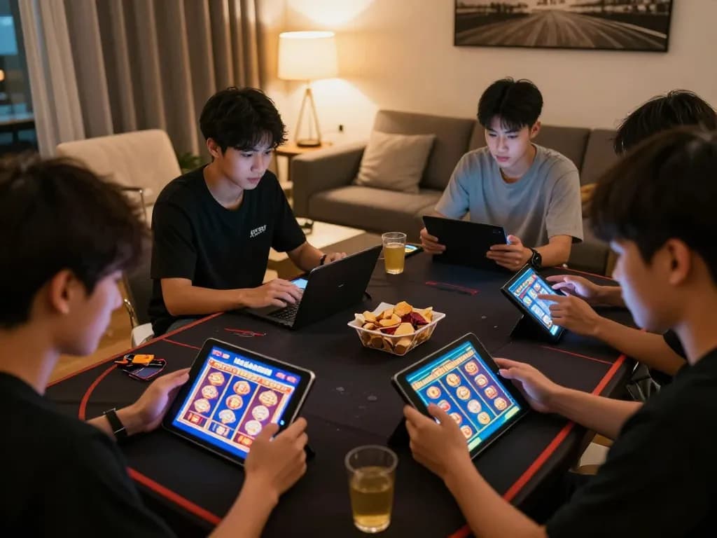 Players enjoy thrilling online gaming on IDCASH88 from cozy home setting with tablets and smartphones.