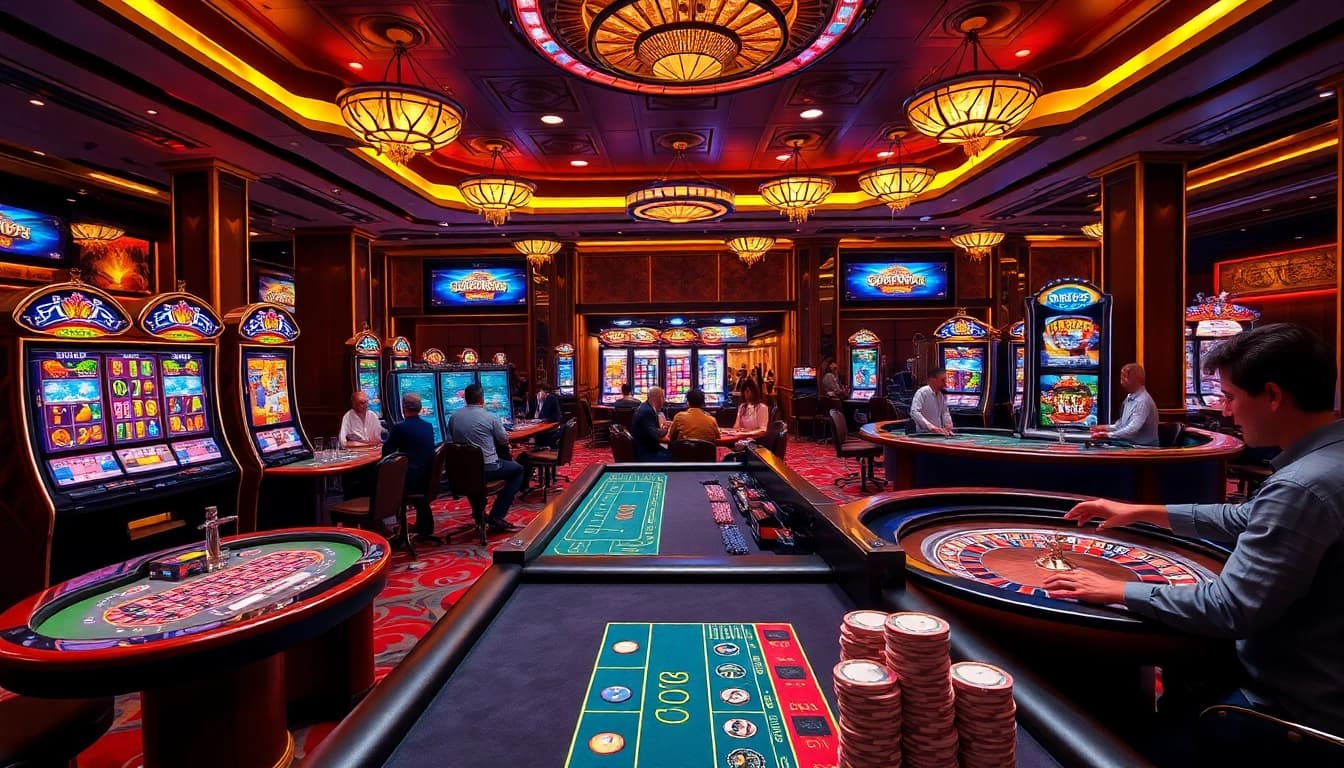 Experience the excitement of 789win with luxurious casino visuals showcasing high-stakes poker.