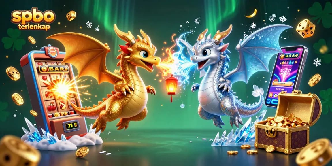 Experience the excitement of spbo terlengkap with dynamic 3D dragon and casino elements.