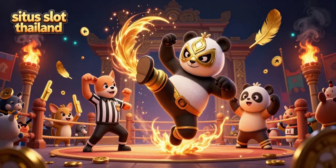 Experience excitement with situs slot thailand featuring energetic characters in a vibrant casino scene.