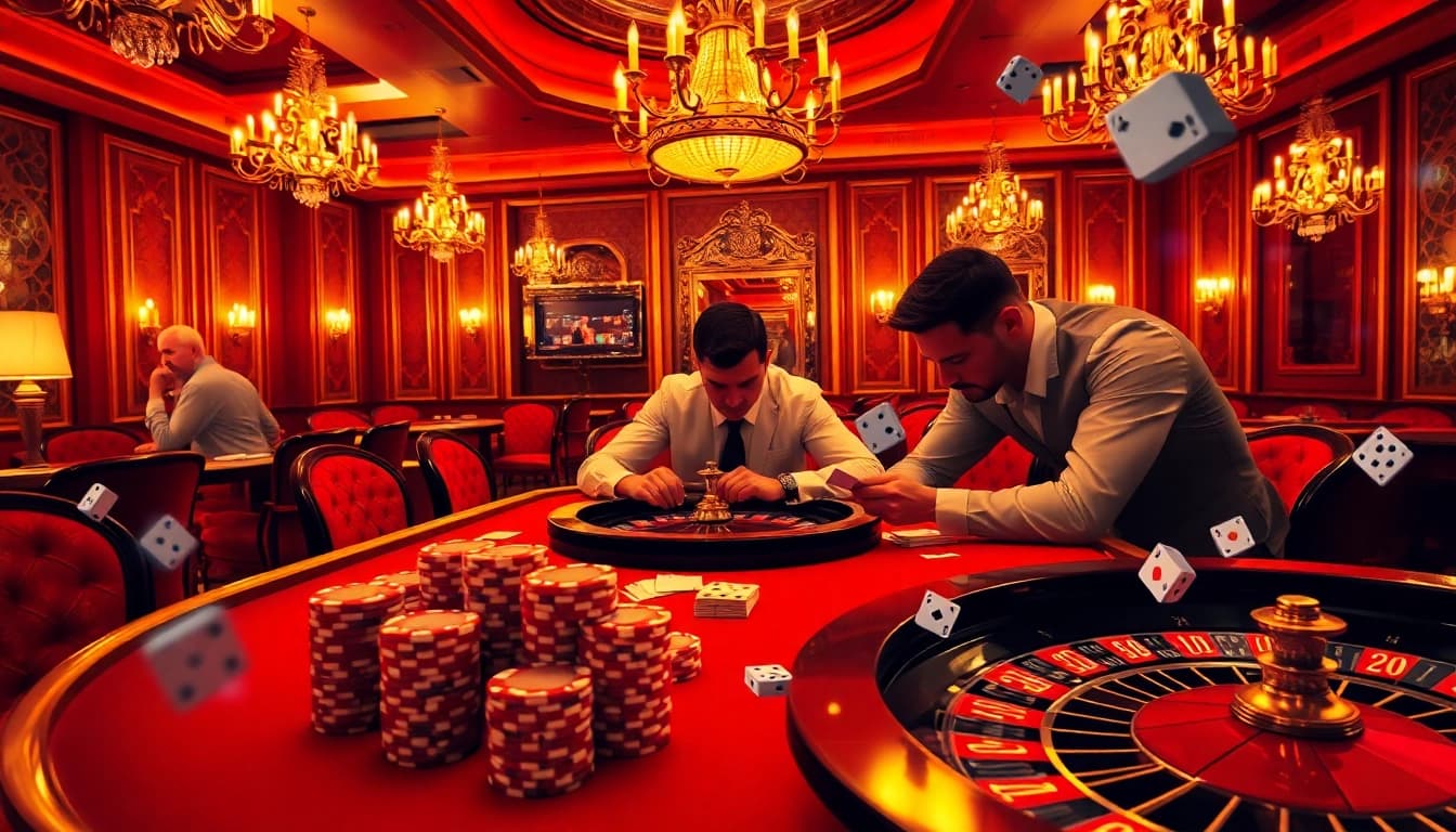Engage in the dream interpretation of Giải mã giấc mơ at an elegant casino table.
