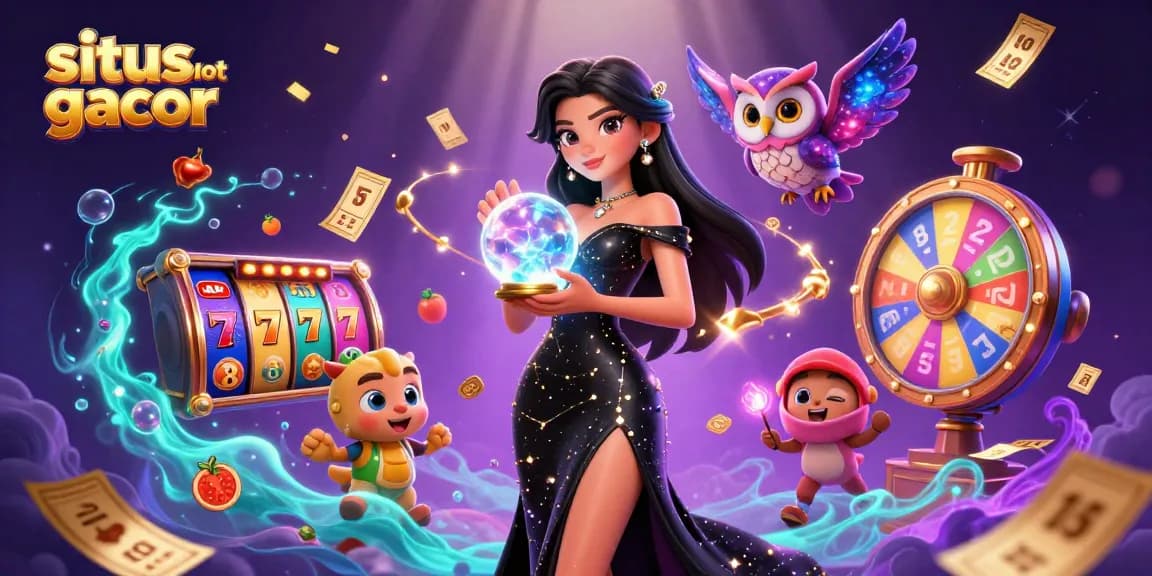 Engage with situs slot gacor featuring vibrant fruits, slot reels, and jackpot elements in an enchanting 3D scene.