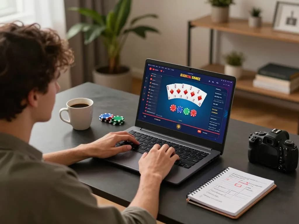 Player using Jilipinas login on a laptop for online casino gaming at home