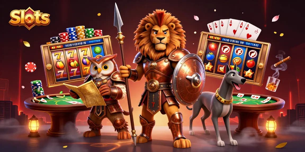Experience thrilling slots action with vibrant characters as they revel in exciting casino elements.