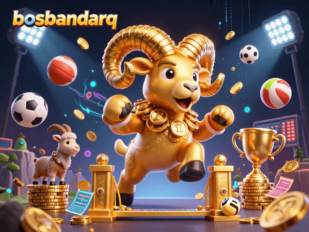 Experience thrilling gameplay at bosbandarq with dynamic sports elements, colorful 3D characters, and vibrant casino atmosphere.