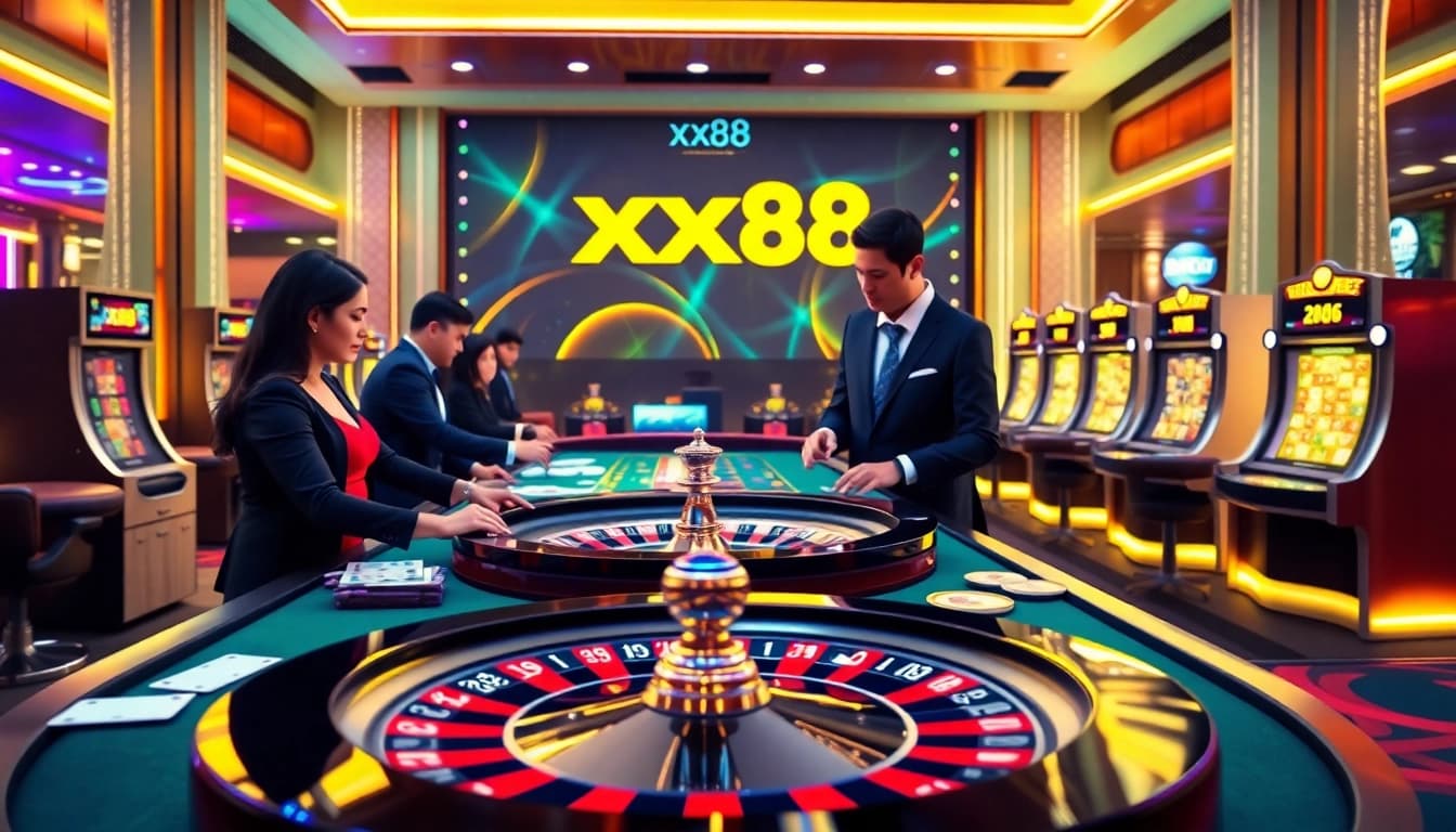 Experience thrilling online gambling at xx88 with exciting games and vibrant casino visuals.