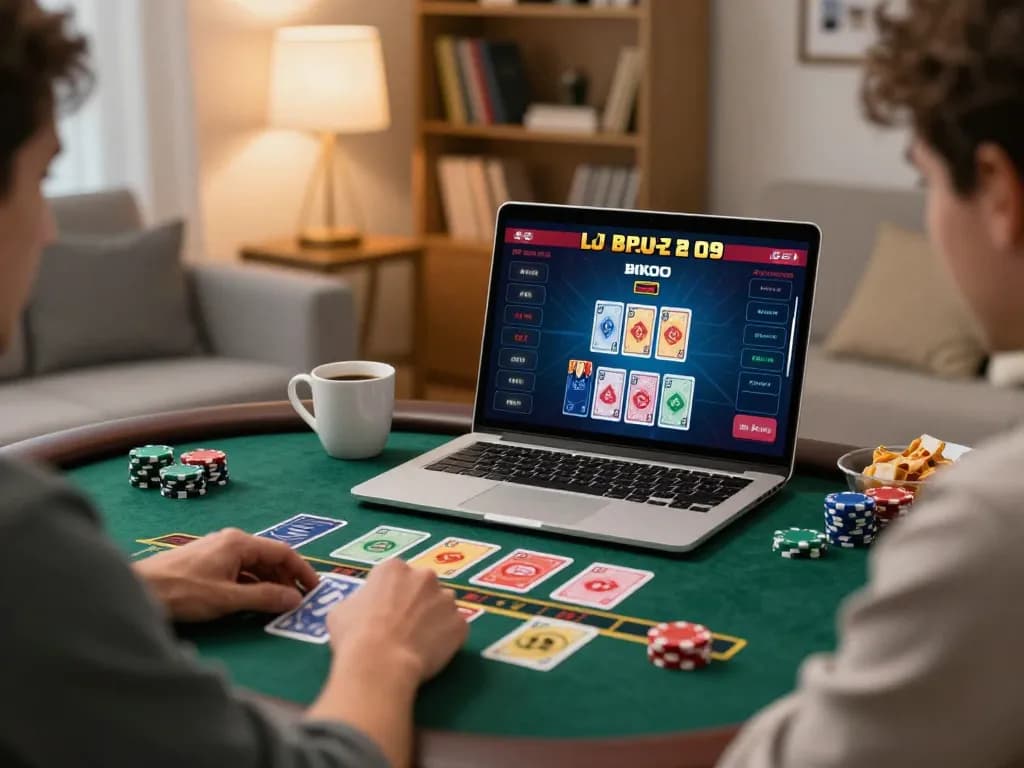 Player enjoying an RR88 live dealer game from home, showcasing excitement and strategic play.