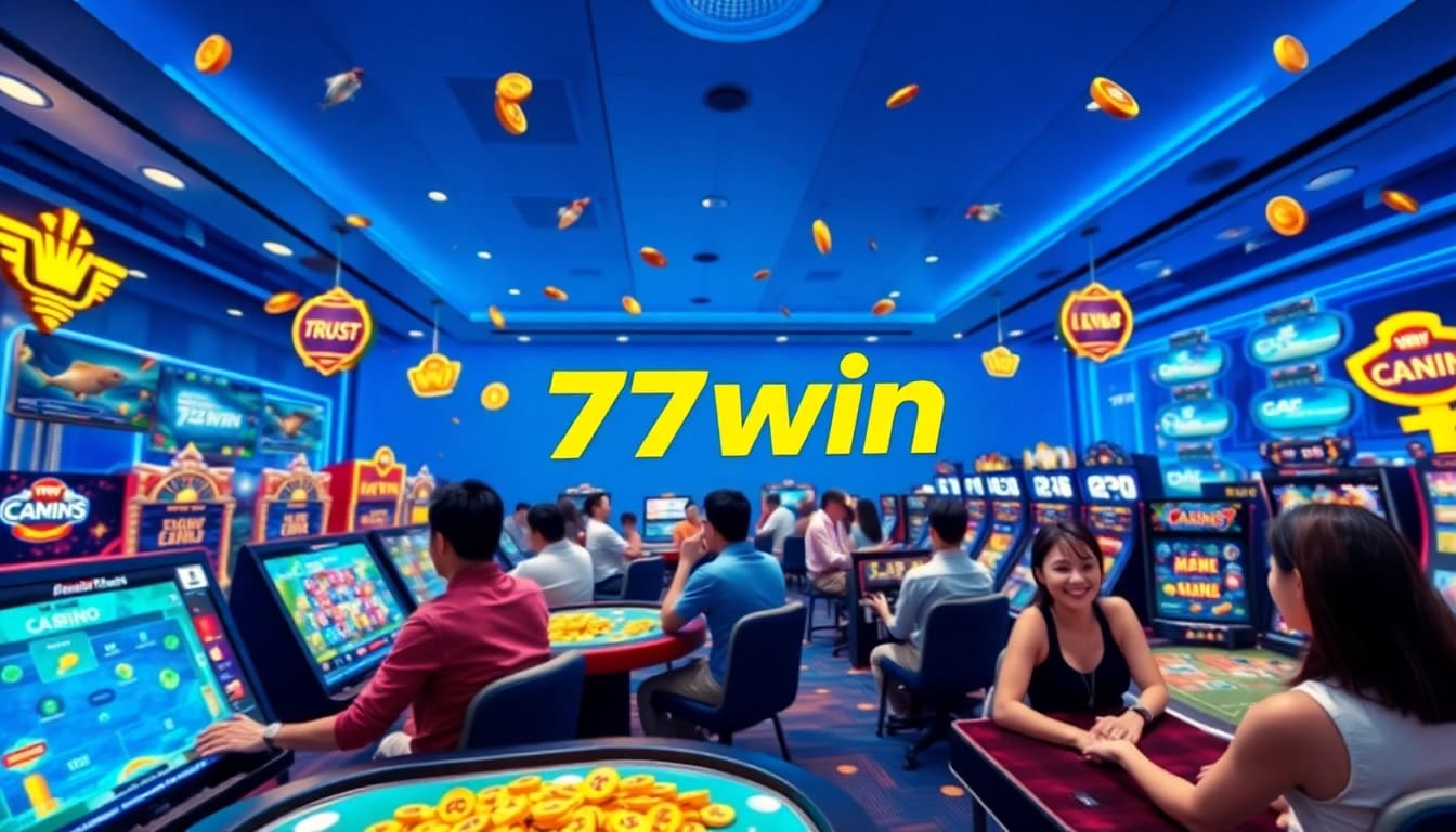 77win online betting platform showcasing dynamic gaming atmosphere and exciting player engagement.