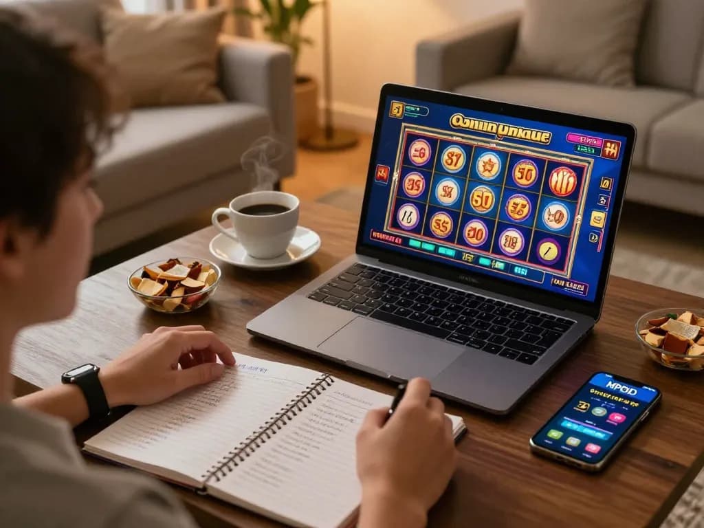 MPOID app displayed on smartphone during an online betting session, showcasing strategic game planning with notes.