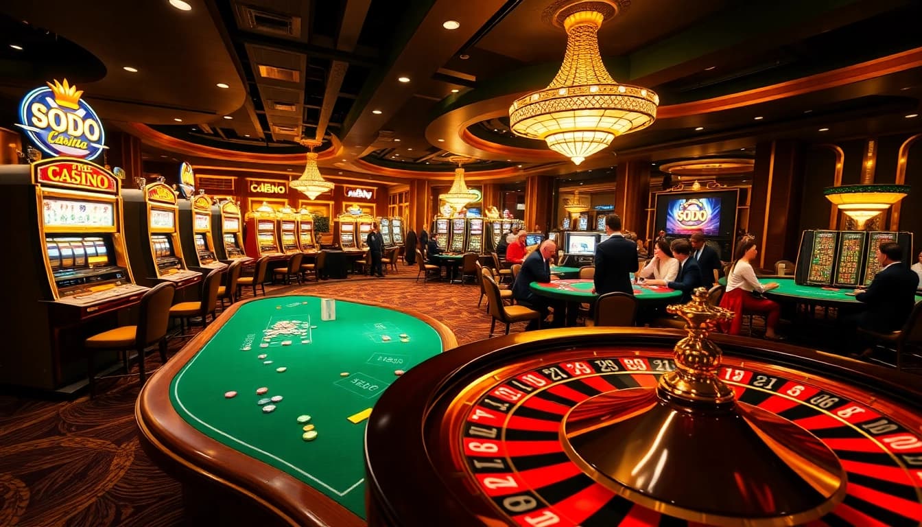 SODO Casino offers an exciting baccarat experience with engaged players and vibrant décor.