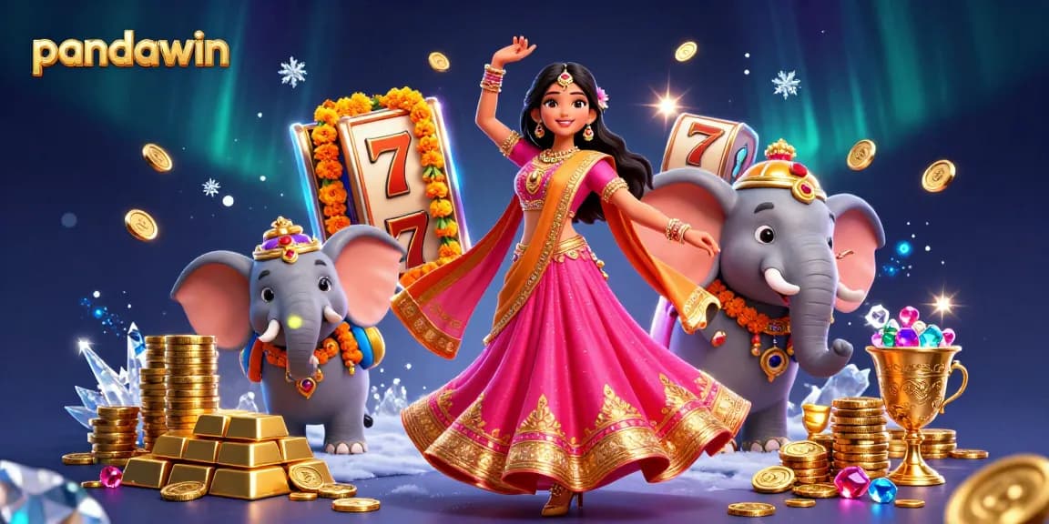 Ilustrasi slot Pandawin yang menampilkan seorang wanita cantik dan elemen kasino yang cerah untuk pengalaman bermain yang mendebarkan.