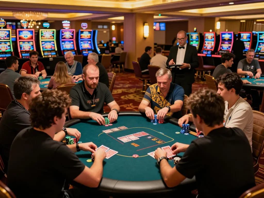 Players strategizing in a thrilling poker game at SC88 casino, capturing intense moments and excitement.