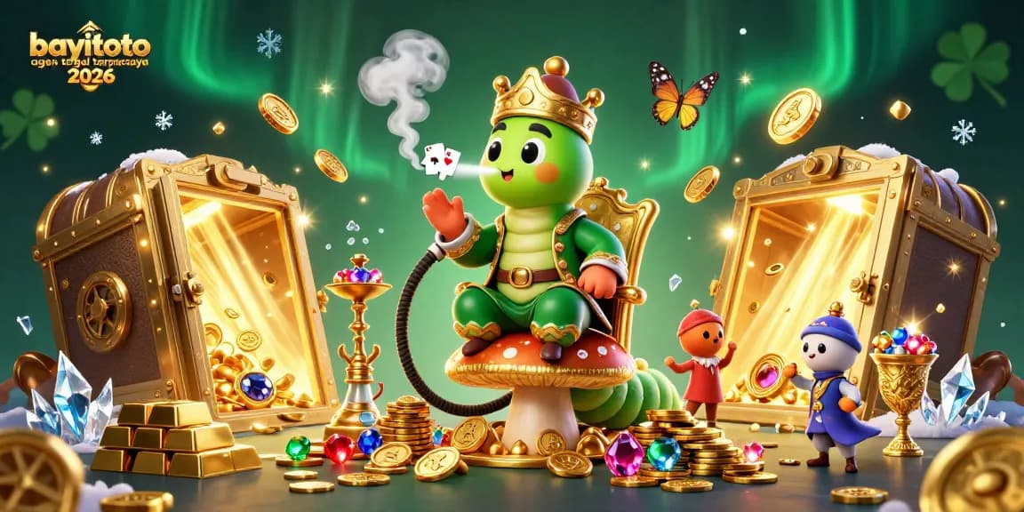 Experience the thrill with bayitoto agen togel terpercaya 2026 featuring a vibrant 3D illustration of a playful caterpillar-master.