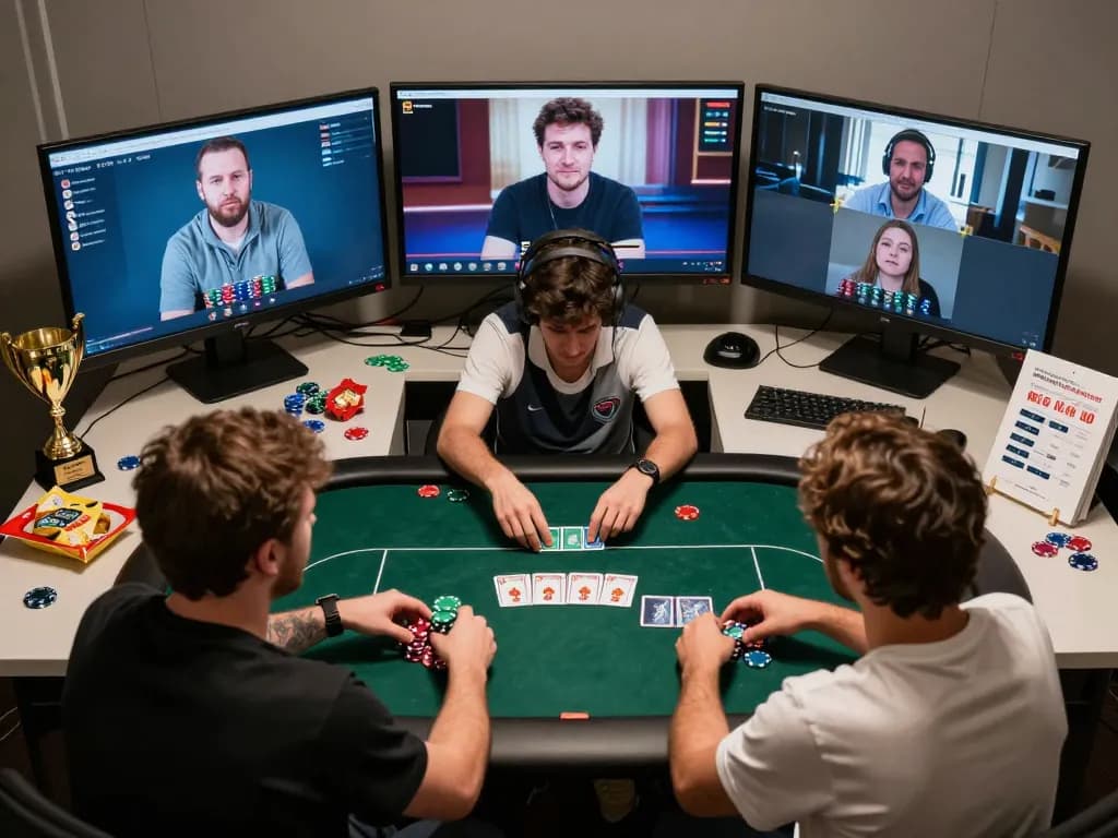 Engaged in gameplay, users strategizing with ligasedayu's online poker platform on multiple screens