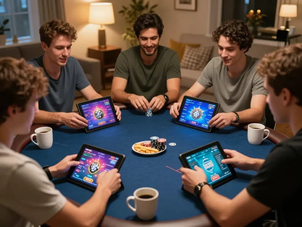 Players enjoying an exciting SOL casino online poker game from a cozy home setting.