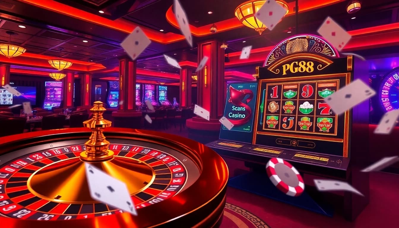 Experience thrilling gameplay at PG88 with vibrant graphics and excitement in luxury casino setting.