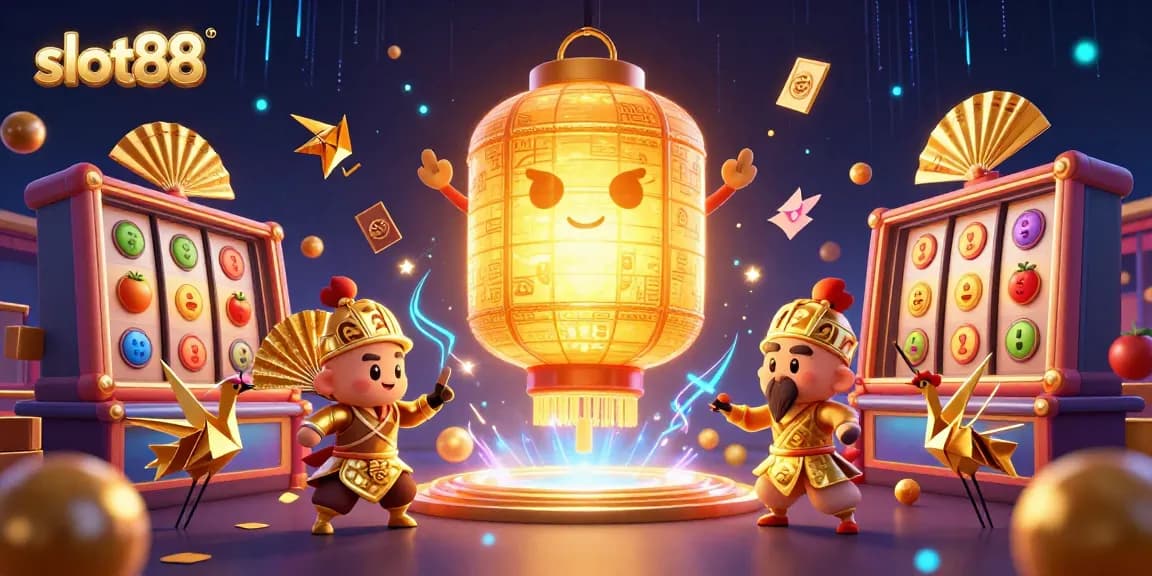 Gali jackpot besar di slot88 dengan ilustrasi kasino yang menarik dan energik.