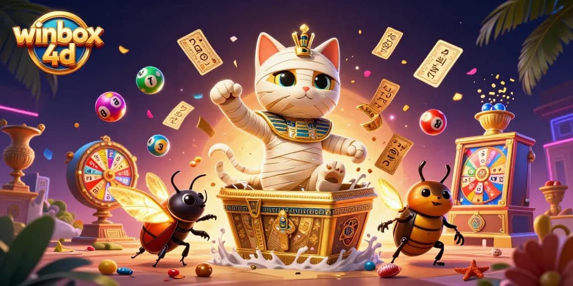 Engage with winbox 4d excitement while the Egyptian mummy cat and scarab beetle reveal expansive casino treasures.