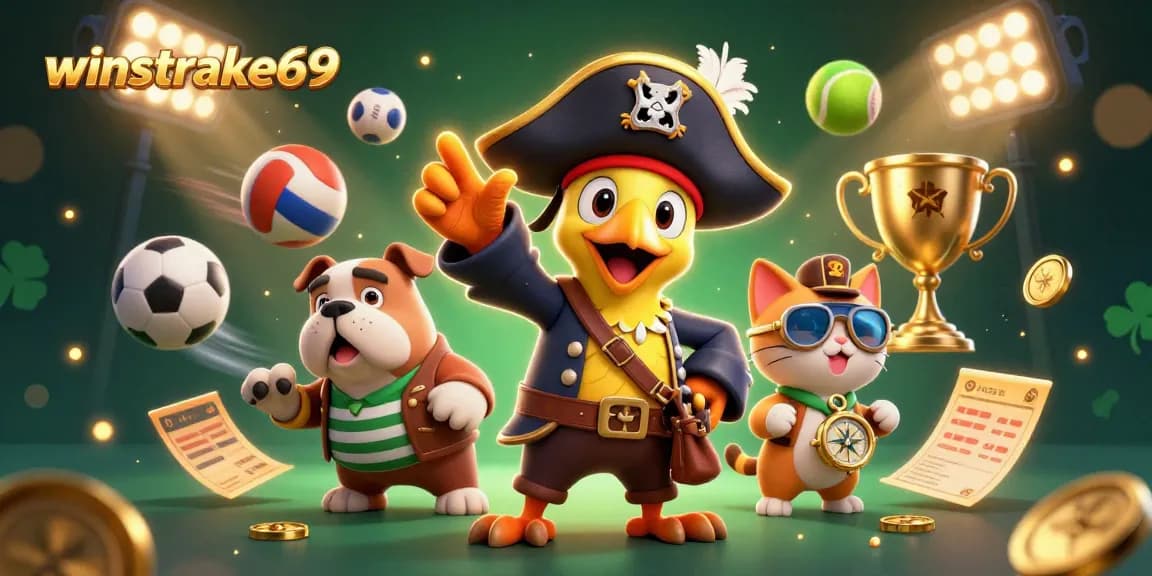 Experience the thrill of winstrike69 with exciting sporting action, dynamic characters, and rich gold elements.
