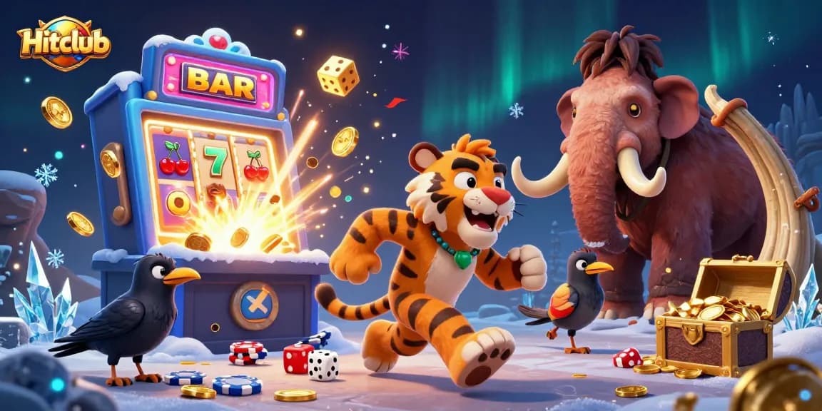 Hitclub's dynamic display showcasing a thrilling prehistoric casino with vibrant gaming action and excitement.