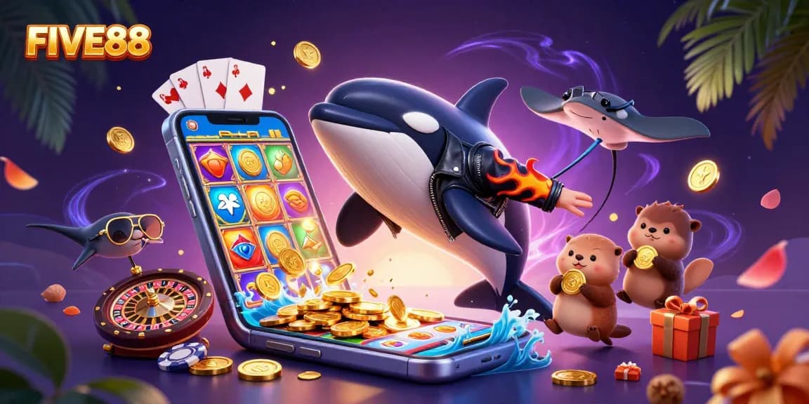 Experience exciting gameplay with FIVE88's vibrant sea creatures and jackpot themes.