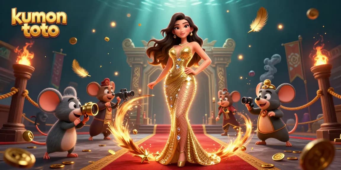 Play kumon toto with stunning visuals, featuring a glamorous woman and dynamic casino elements.