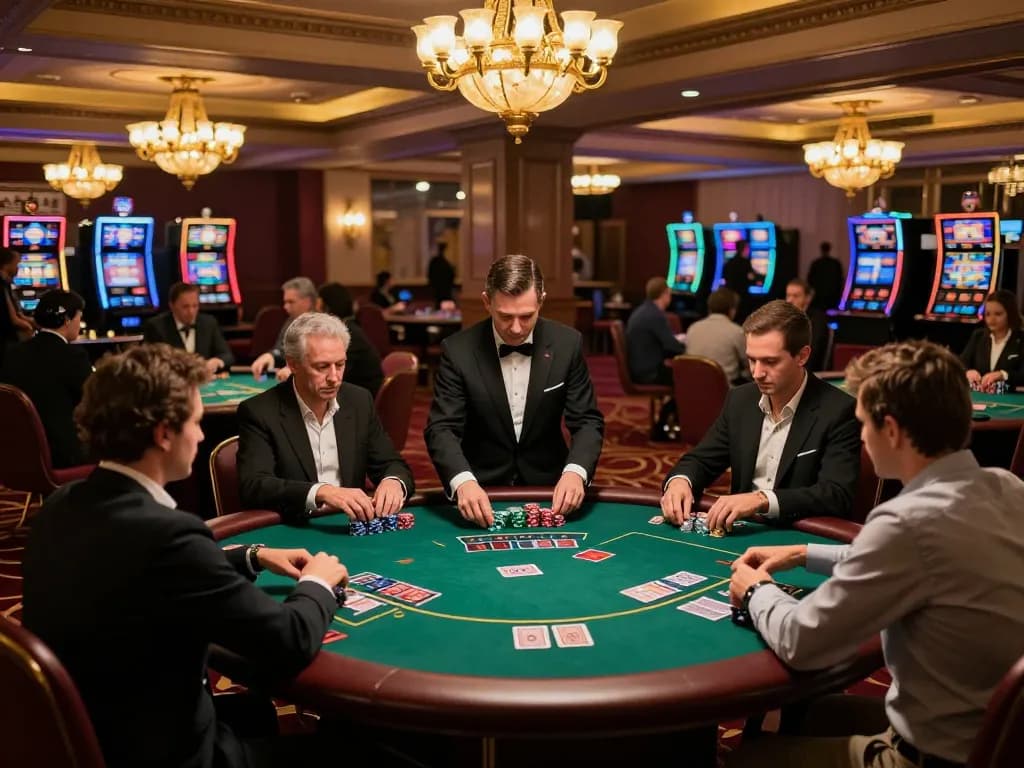 Experience thrilling poker action at KJC Events' upscale casino venue, showcasing strategic gameplay and luxury ambiance.