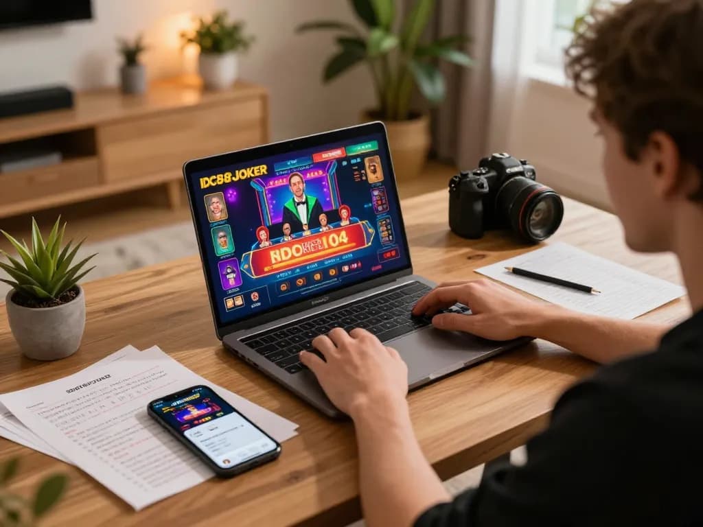 Engaging gameplay on IDC88JOKER with live dealer interaction in a cozy home setup