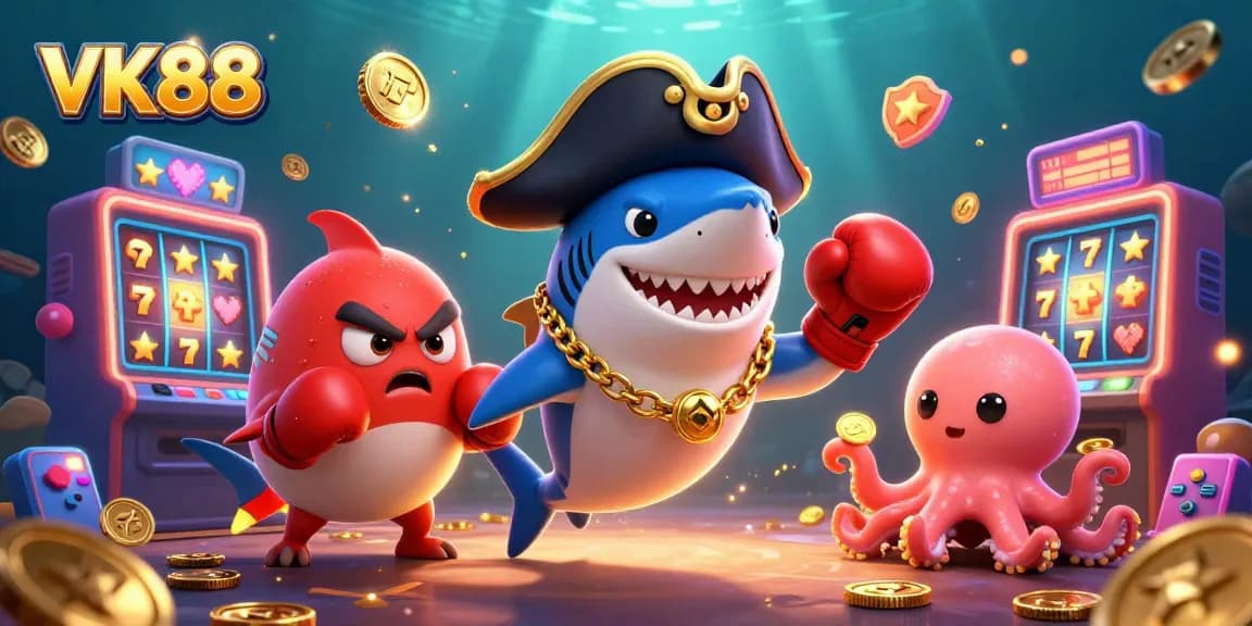 Experience the excitement of VK88's slot games with lively characters and dynamic visuals.