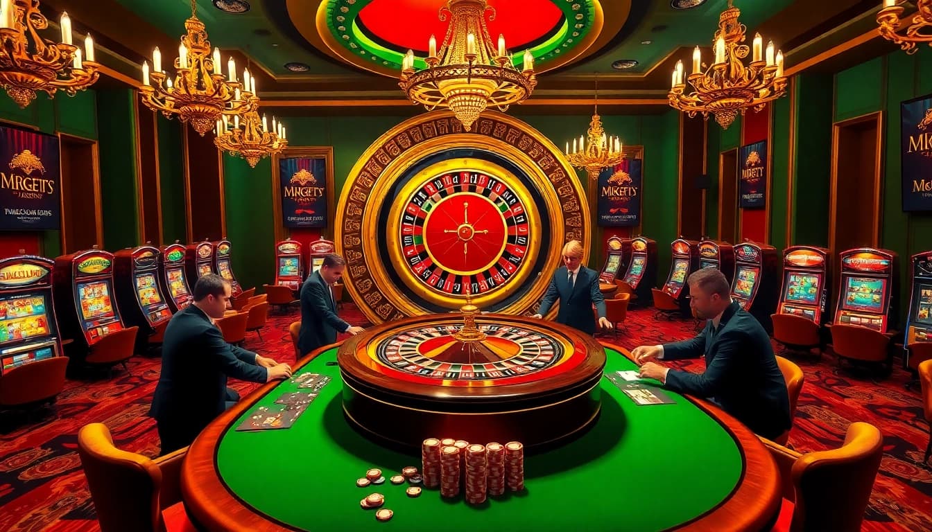 Experience the excitement of MB66 casino gaming with poker tables, roulette wheels, and vibrant slot machines.