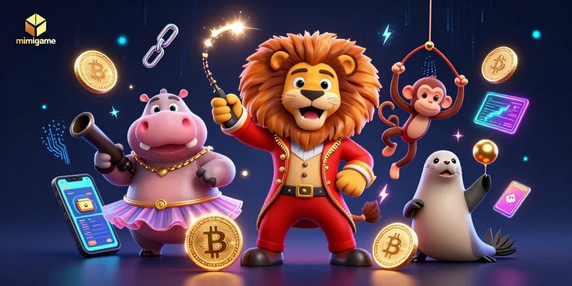 Engage with mimigame's vibrant casino world, featuring lively digital characters and crypto elements