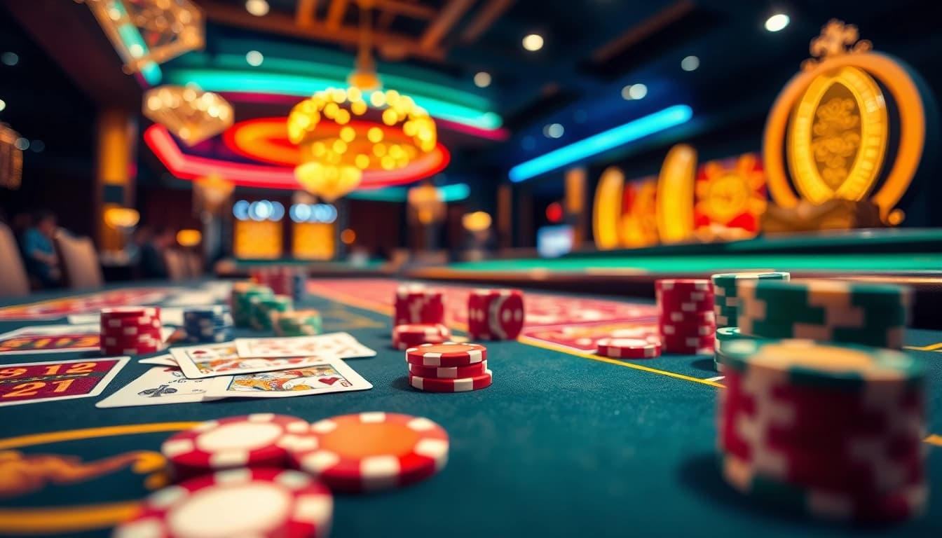 Engaging setup showcasing casino bonuses with vibrant games and luxury elements.