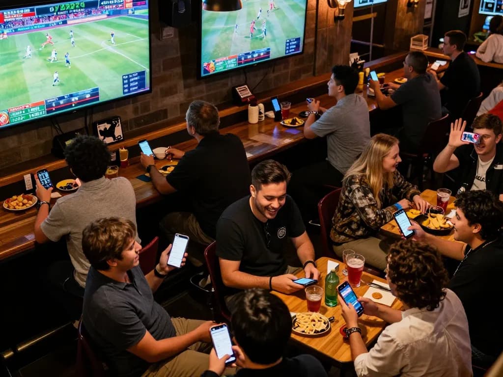 Place bets on sports events with debet while enjoying a vibrant bar atmosphere.