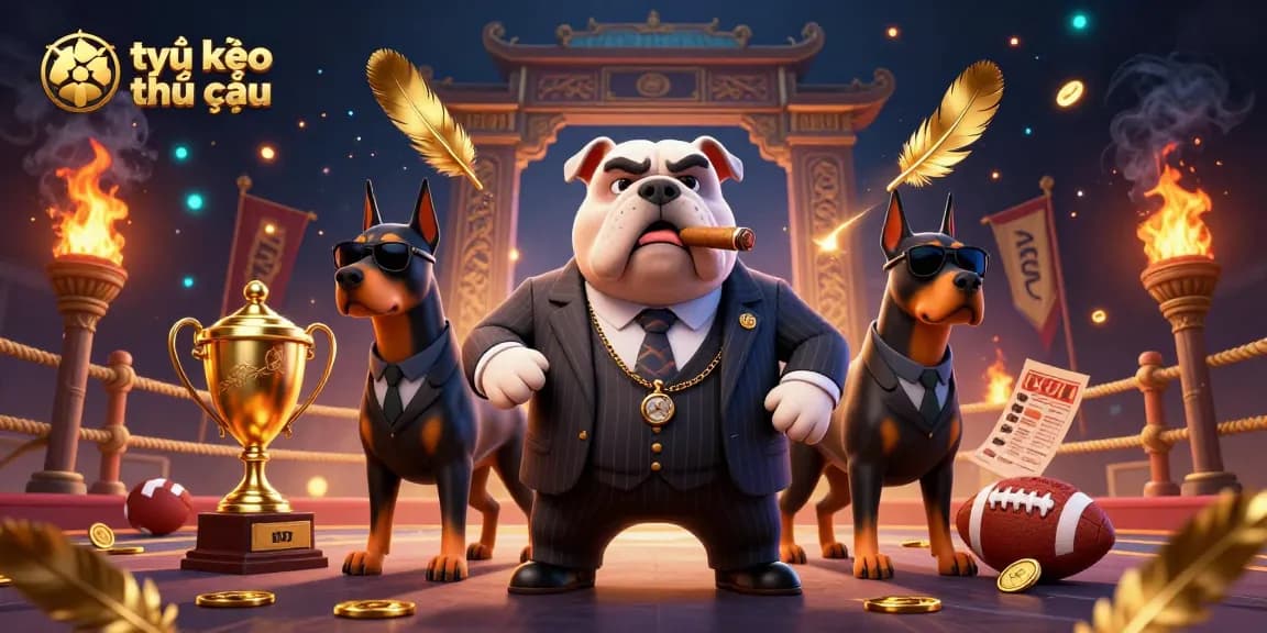 Engage in sports betting with tỷ lệ kèo nhà cái while surrounded by a 3D mafia boss and dynamic betting elements.