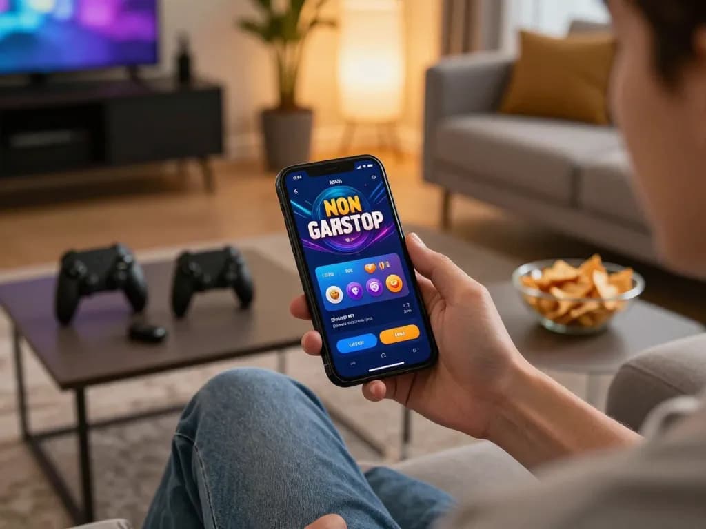 Lighting up a smartphone with non gamstop casinos app showing exciting games