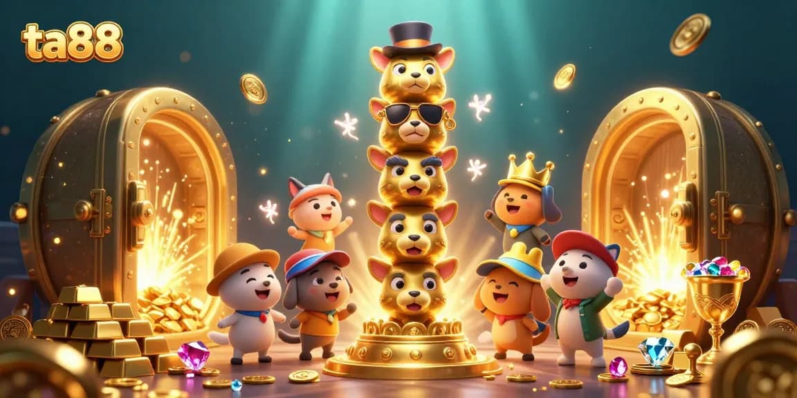 Engage with exciting ta88 casino adventures and treasures in a dazzling 3D cartoon illustration.