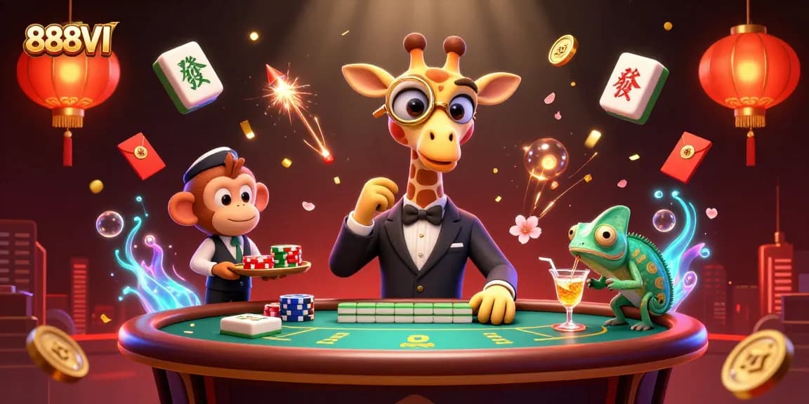 Join the exciting action at 888VI's captivating poker table with vibrant gaming elements.