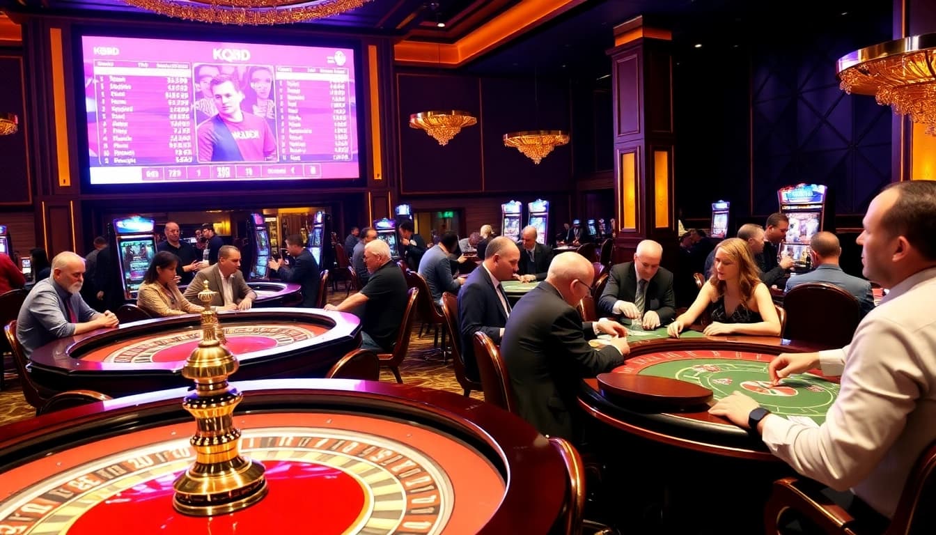 Experience kqbd excitement at a lively casino with poker and roulette games.